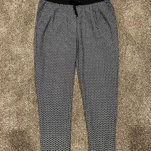 H&M Black and White Geometric Joggers
